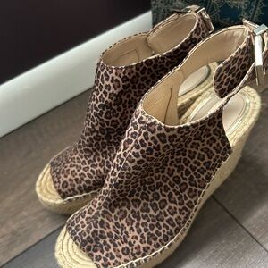 Leopard Print Wedge Sandals